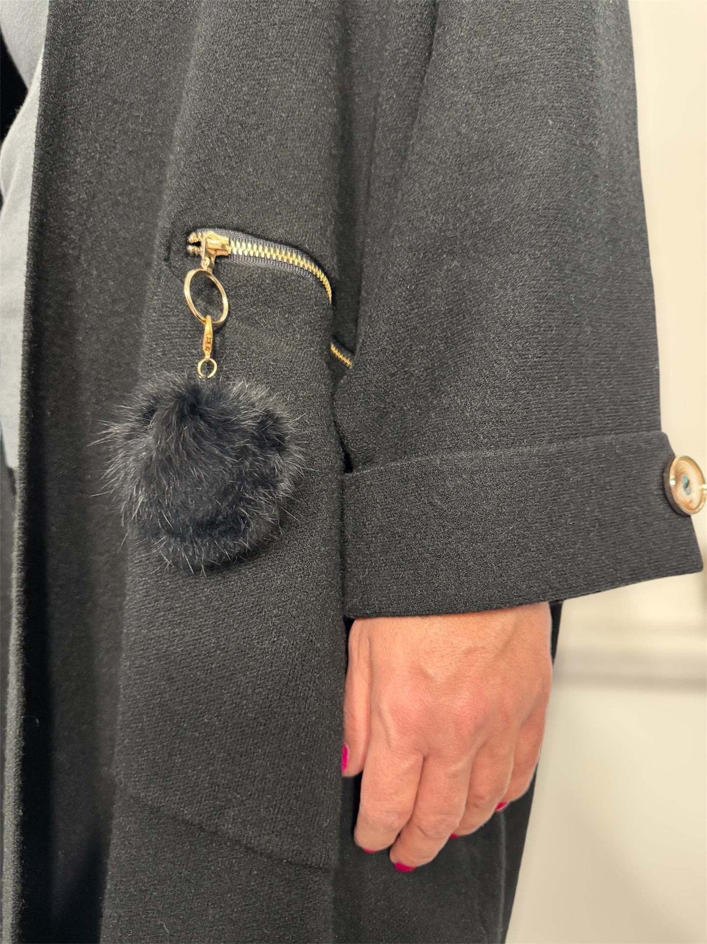 Kötött poncho - Nero