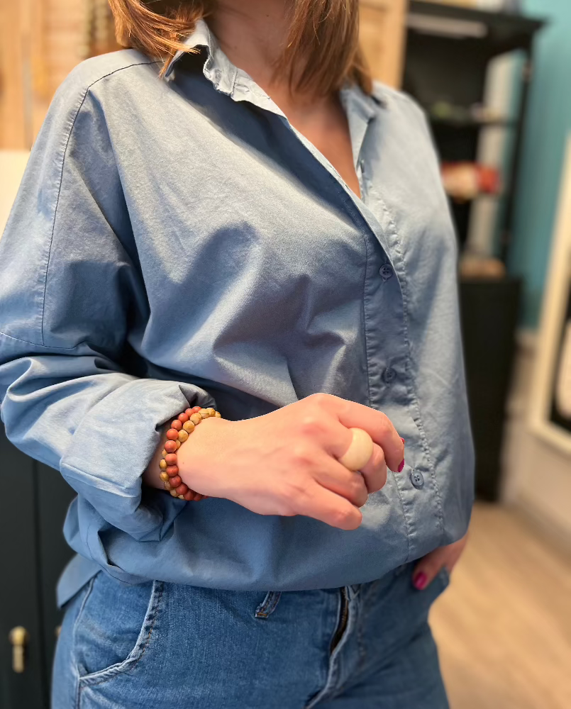 Túlméretezett pamut ing - Denim