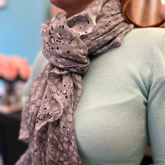 Mintás, vékony sál - Grigio