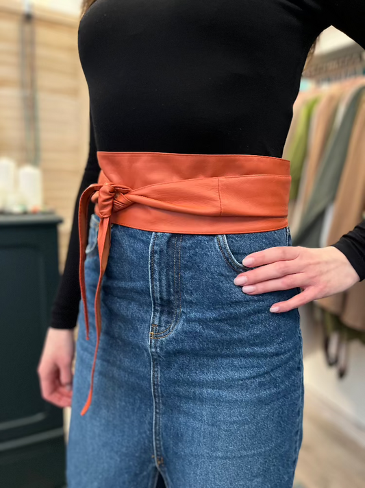 Bebújtatós, széles bőr öv - Ruggine