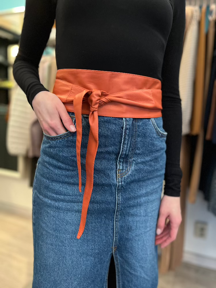 Bebújtatós, széles bőr öv - Ruggine