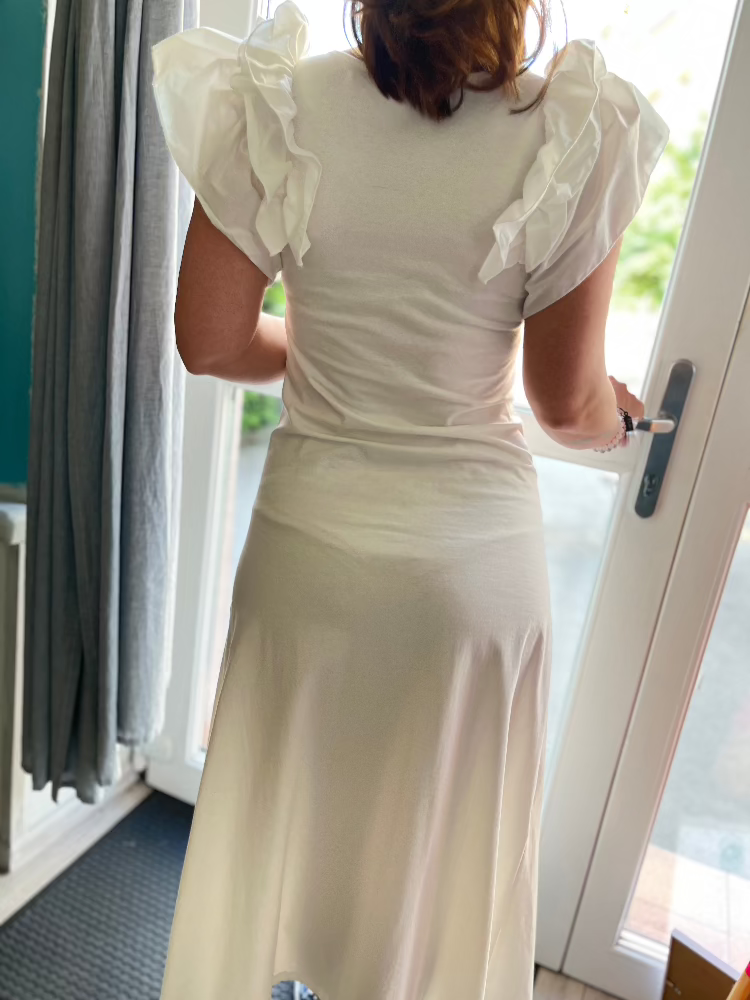 Fodros Ujjú Maxi Ruha - Bianco