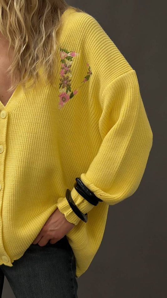 Gyapjúkeverék Kötött Kardigán - Giallino