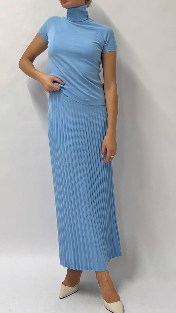 Rövidujjú Kötött Felső - Azzurro