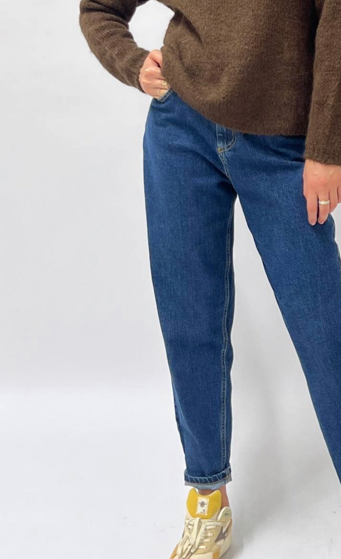 Mom Fit Szabású Farmernadrág - Blu