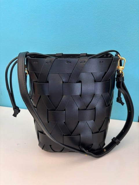 Fonott bőrtáska - Nero