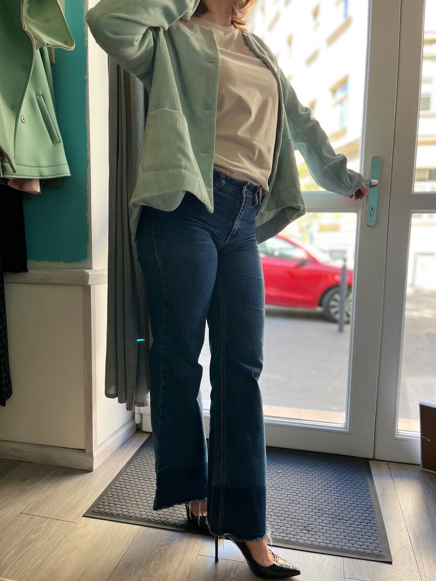 Bársony hatású blézer - Foglie di menta