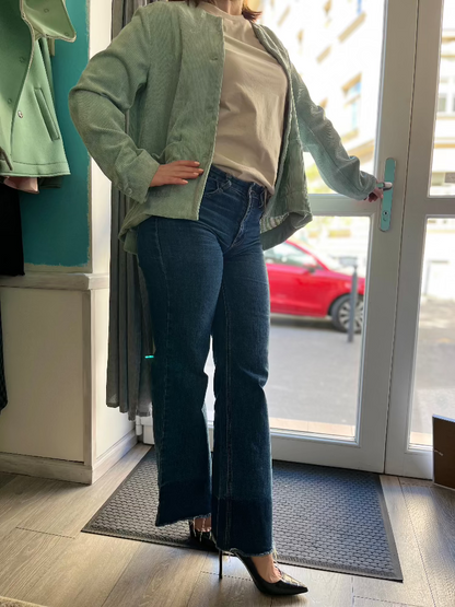 Bársony hatású blézer - Foglie di menta