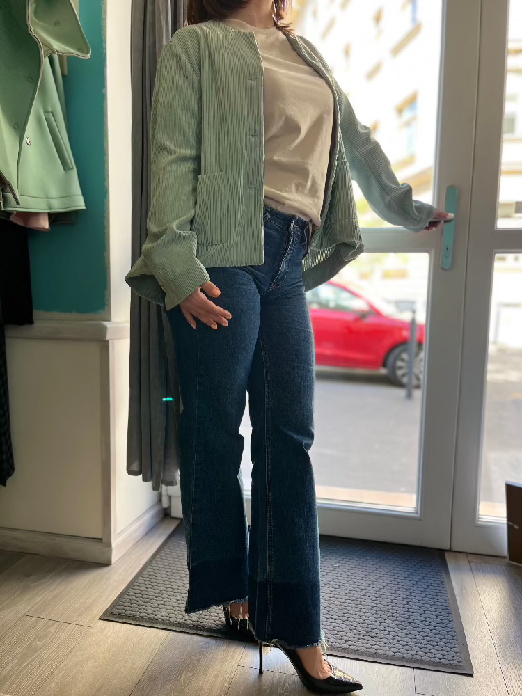 Bársony hatású blézer - Foglie di menta