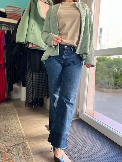 Bársony hatású blézer - Foglie di menta