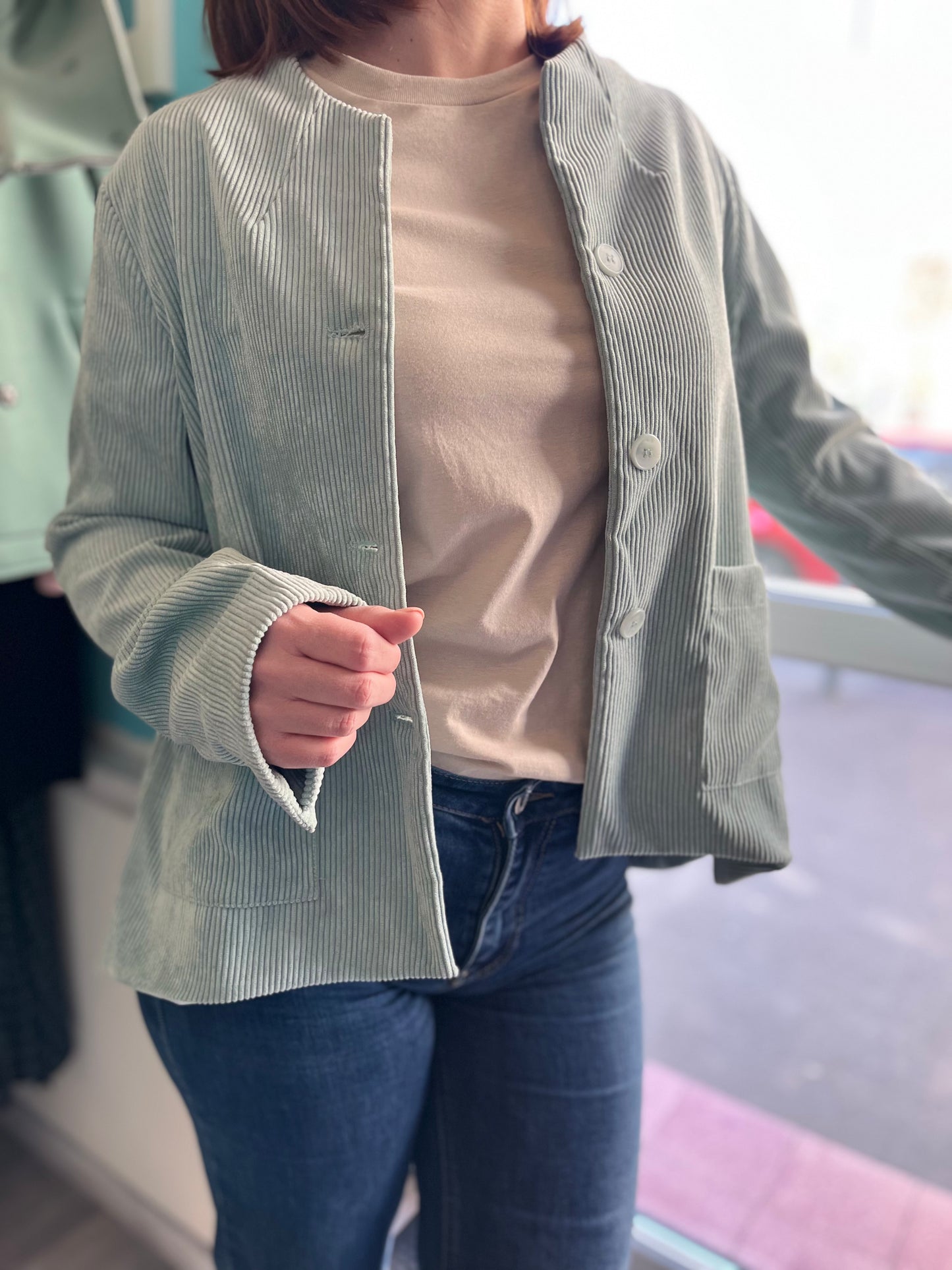 Bársony hatású blézer - Foglie di menta