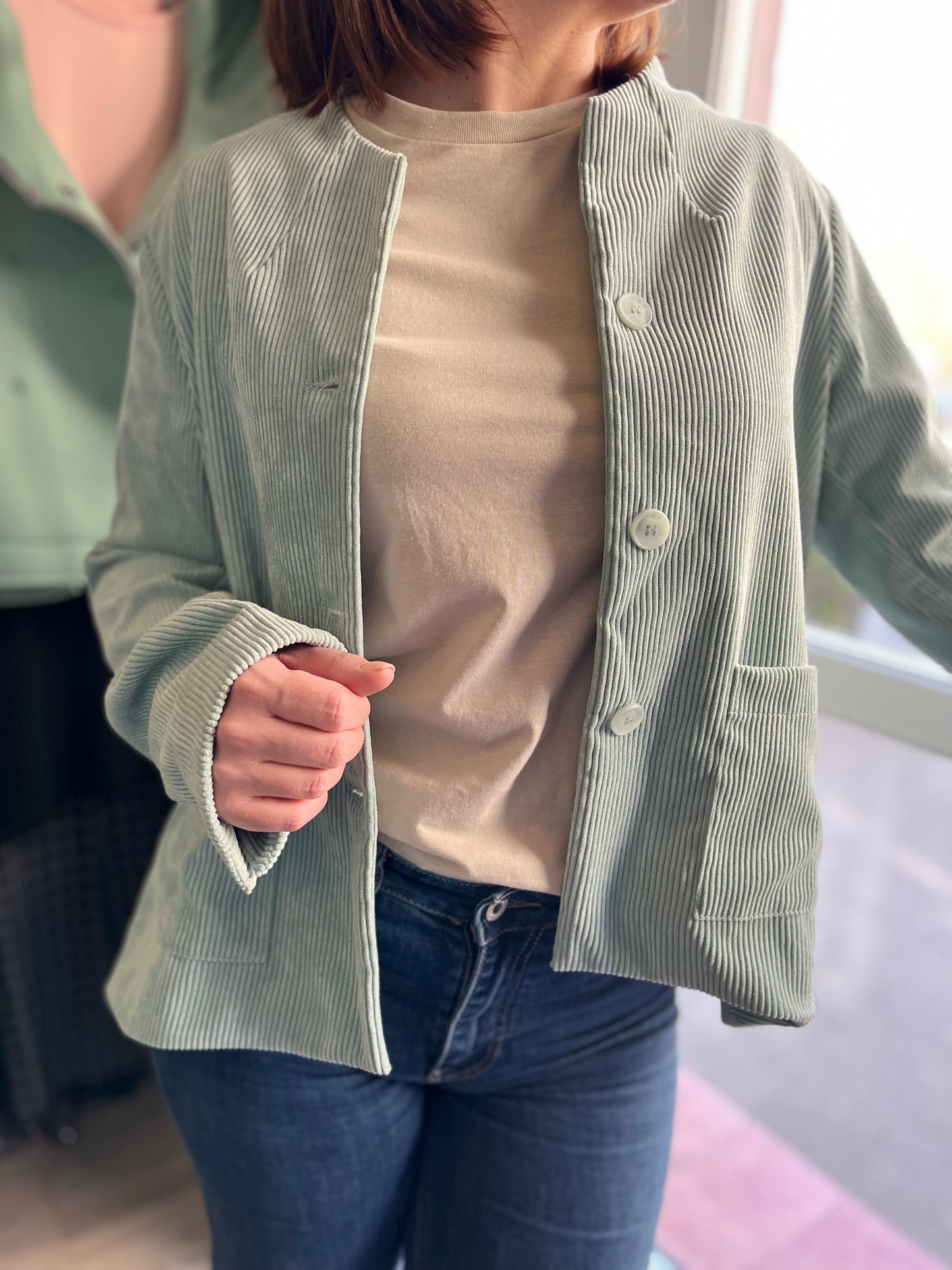 Bársony hatású blézer - Foglie di menta