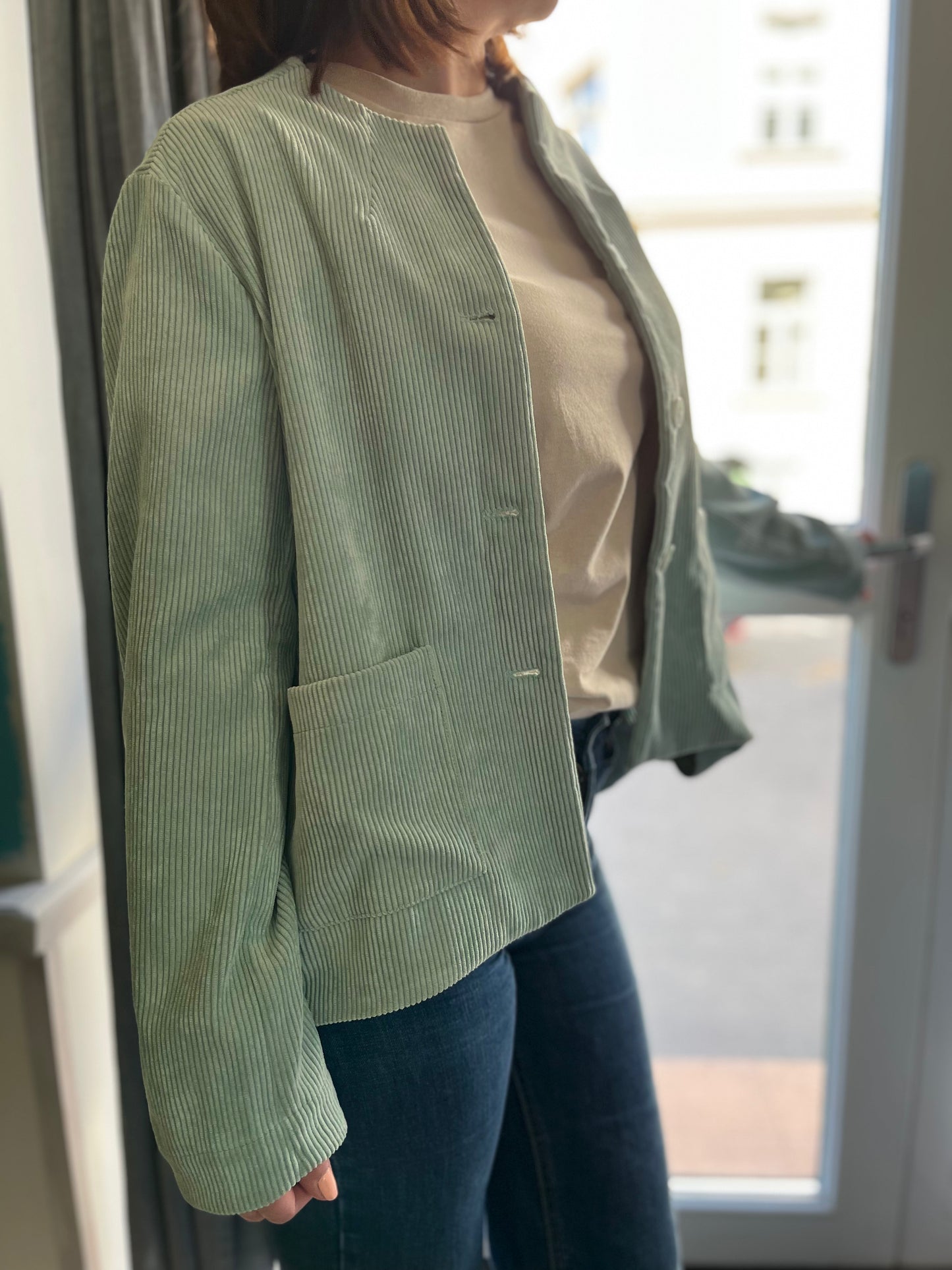 Bársony hatású blézer - Foglie di menta