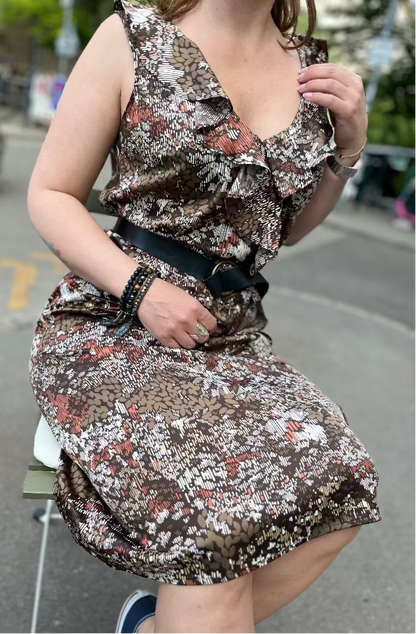 Mintás Ruha Övvel - Marrone