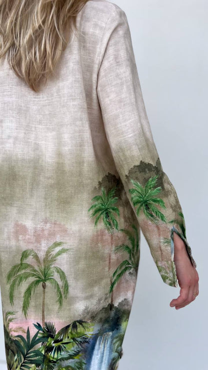 Mintás Lenkeverék Ing - Fantasia