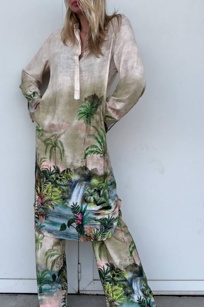 Mintás Lenkeverék Ing - Fantasia