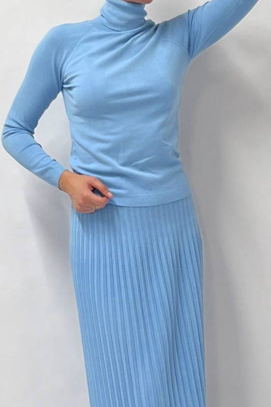 Hosszú Ujjú Kötött Felső - Azzurro