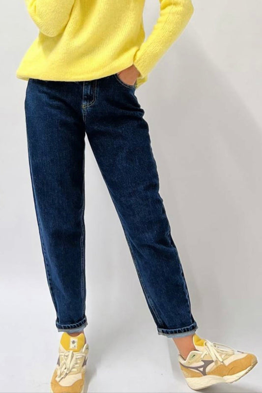 Mom Fit Szabású Farmernadrág - Blu